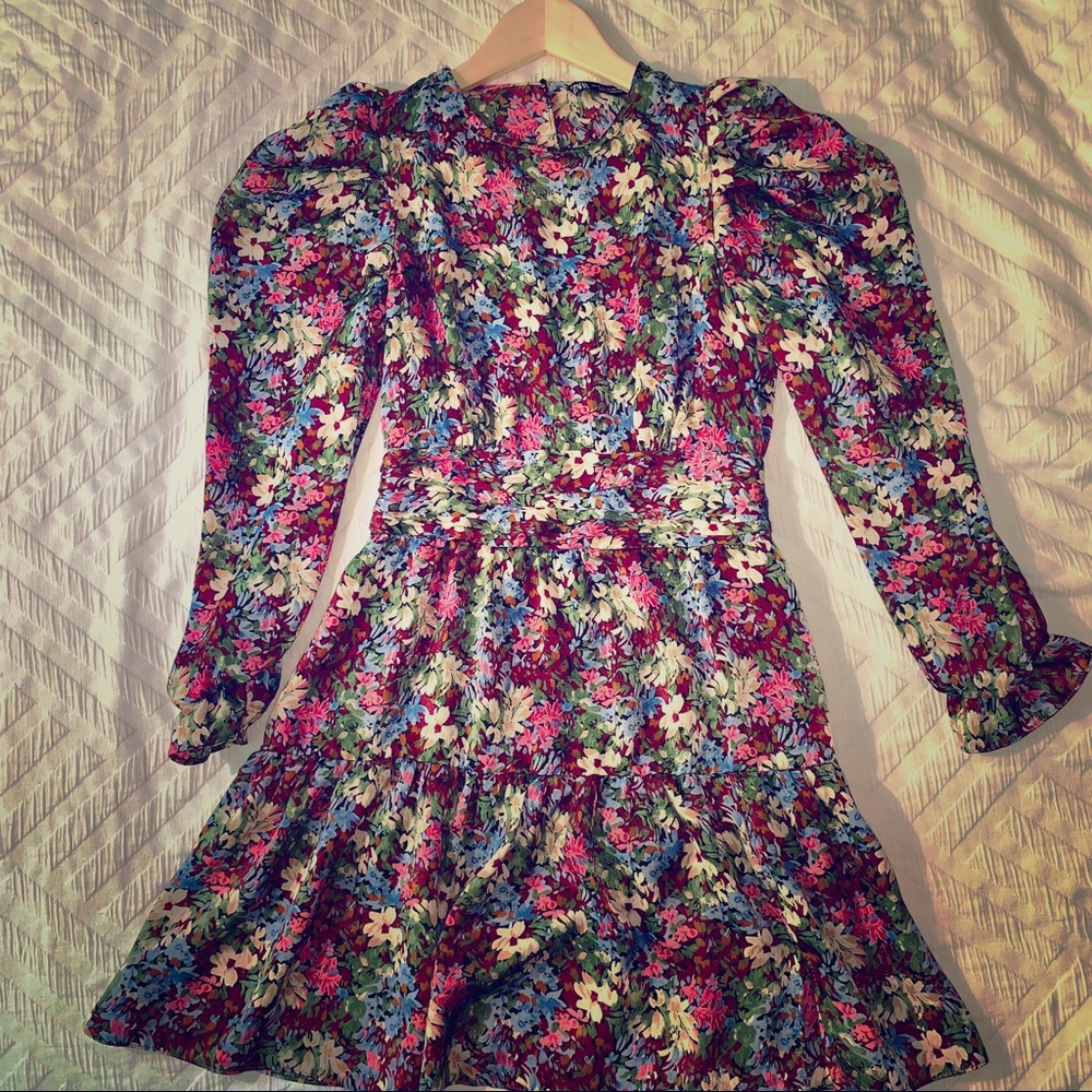 Puff Sleeve Floral Dress